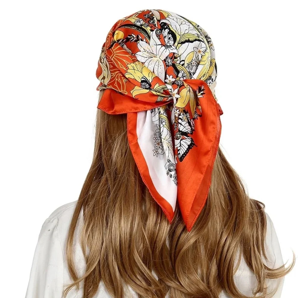 Women Head Hair Scarf Like Satin Silk Scarf Sleeping Hair Wrapping Night 27.5" - Picture 1 of 7